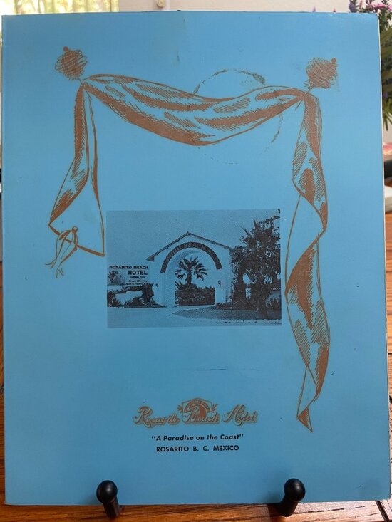 Rosarito Beach Hotel Other - Vintage 1959 Rosarito Beach Hotel Menu Mexico Blue Cover Illustrated A La Carte